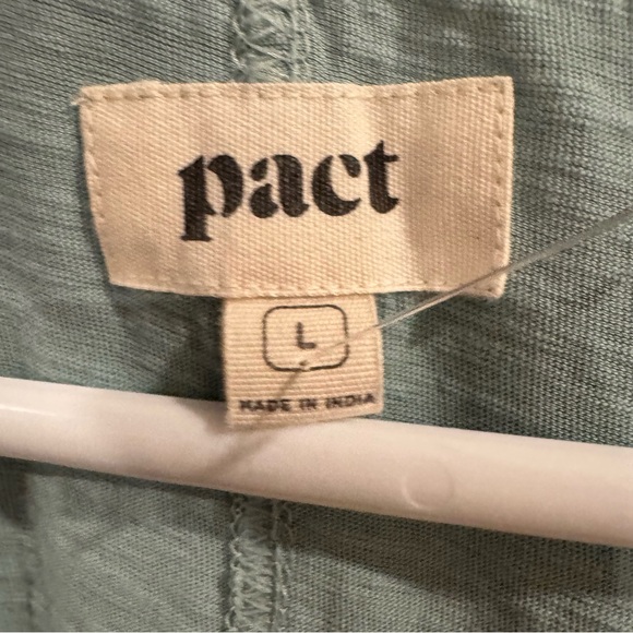 Pact Organic Cotton V-Neck Casual Dress – Size Large – Soft Blue Sage - Picture 2 of 5